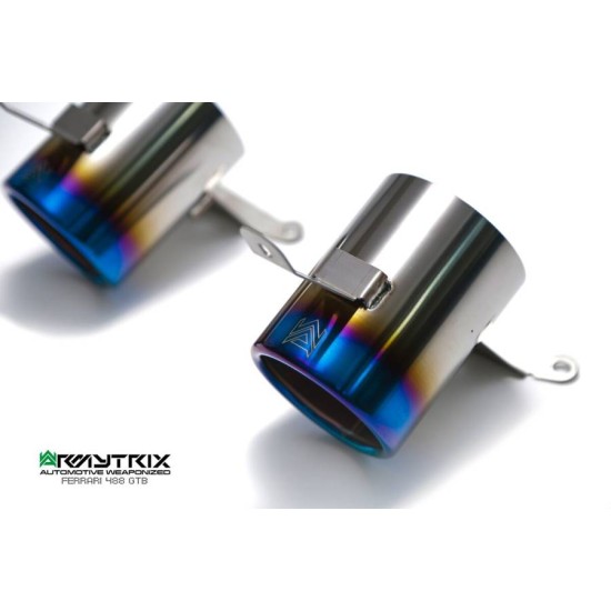 Exhaust System Armytrix T22B tips FERRARI 488 GTB 3.9L - FERRARI 488 SPIDER 3.9L - FERRARI 488 PISTA 3.9L Exhaust Armytrix Armytrix  by https://www.track-frame.com 