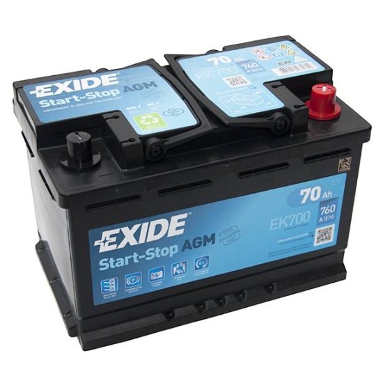 Batteria Exide 096 AGM 70Ah AGM700 EK700 Exide Exide  by https://www.track-frame.com 