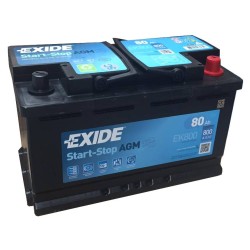 Battery Exide 110 AGM Car 80Ah AGM800 EK800