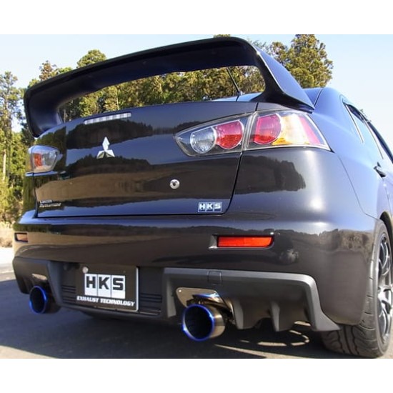 Exhaust System HKS Super Turbo Muffler 31029-AM003 Mitsubishi Evo X CZ4A 4B11 Super Turbo Muffler HKS  by https://www.track-frame.com 