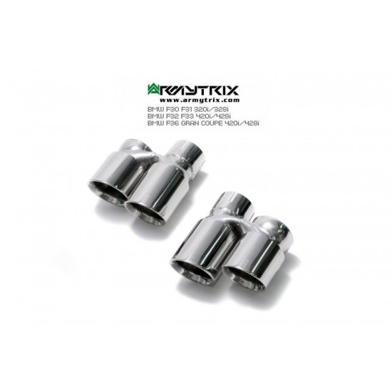 Exhaust System Armytrix QS42C tips BMW 1 SERIES F20-F21 - BMW 2 SERIES F22 - BMW 3 SERIES F30-F31-F34 - BMW 4 SERIES F32-F33-F36 Exhaust Armytrix Armytrix  by https://www.track-frame.com 