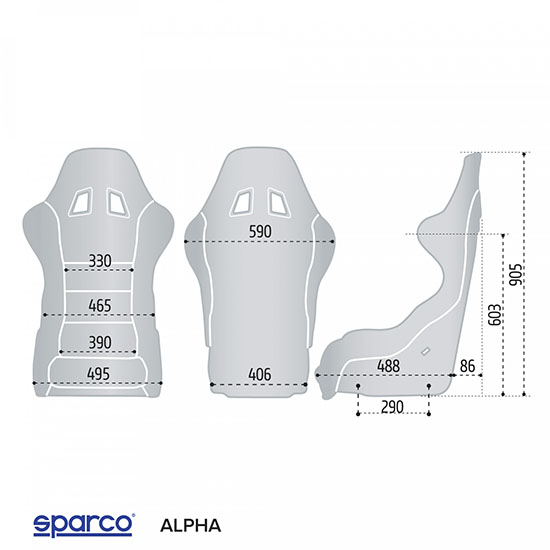 Sedile Sparco Alpha fibra di vetro Alpha Sparco  by https://www.track-frame.com 