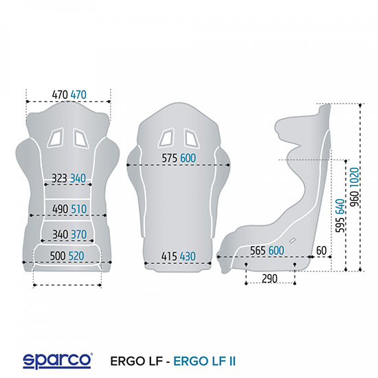 Seat Sparco ERGO LF L fiberglass Ergo LF L Sparco  by https://www.track-frame.com 