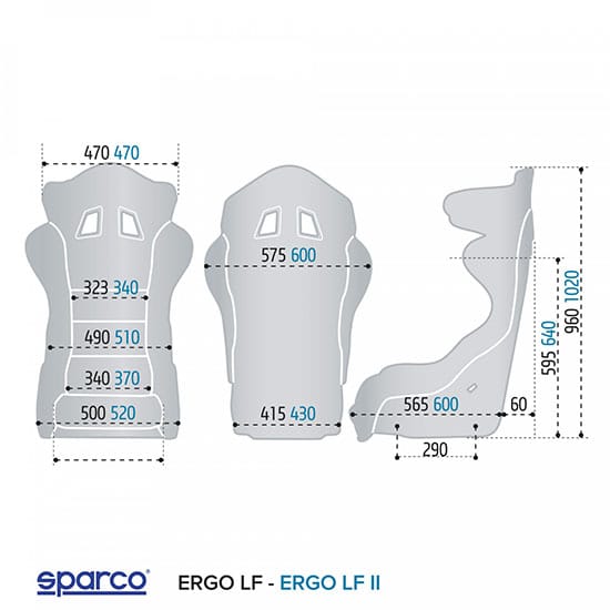 Seat Sparco ERGO LF S/M fiberglass Ergo LF S/M Sparco  by https://www.track-frame.com 