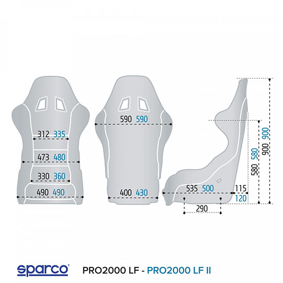Seat Sparco PRO 2000 II LF L/XL fiberglass PRO 2000 II LF L/XL Sparco  by https://www.track-frame.com 