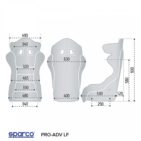 Seat Sparco PRO ADV LF fiberglass Pro ADV LF Sparco  by https://www.track-frame.com 
