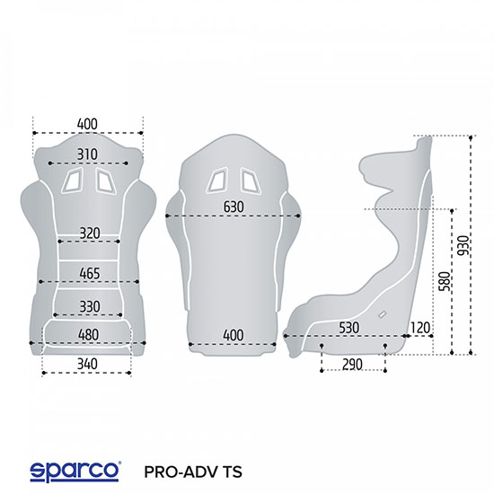 Seat Sparco pro ADV TS LF fiberglass Pro ADV TS LF Sparco  by https://www.track-frame.com 