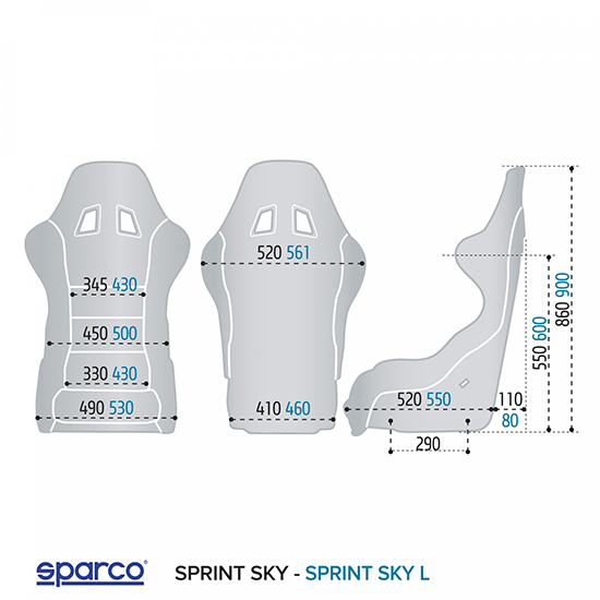 Seat Sparco Sprint L SKY Tubular Sprint Sparco  by https://www.track-frame.com 