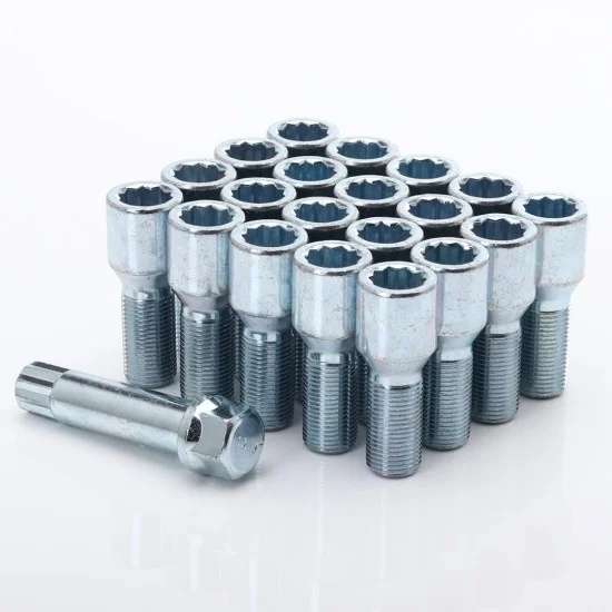 Set of 20 Short SILVER star bolts 14x1,5 + Key Set of 20 Short SILVER star bolts 14x1,5 + Key