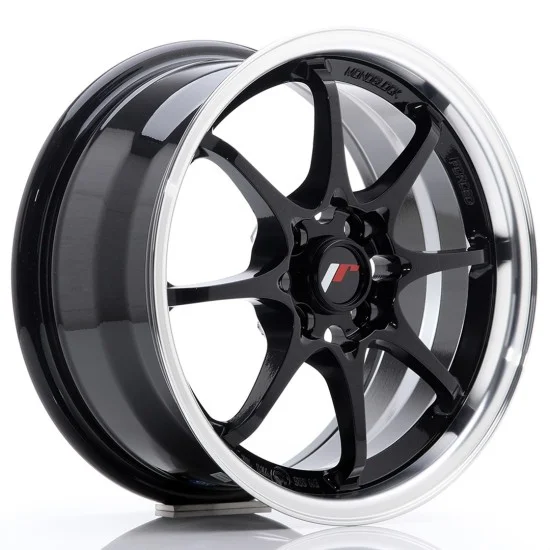 JR Wheels JR5 15x7 ET35 4x100 Gloss Black w/ Machined Lip JR Wheels JR5 15x7 ET35 4x100 Gloss Black w/ Machined Lip