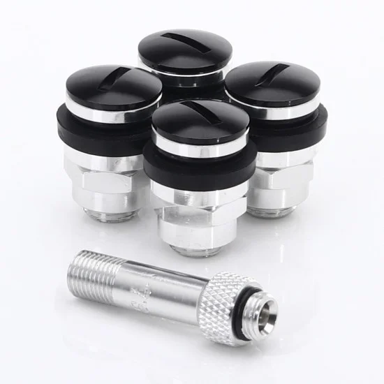 Set of Flat aluminum air valves JR v1 - BLACK Set of Flat aluminum air valves JR v1 - BLACK