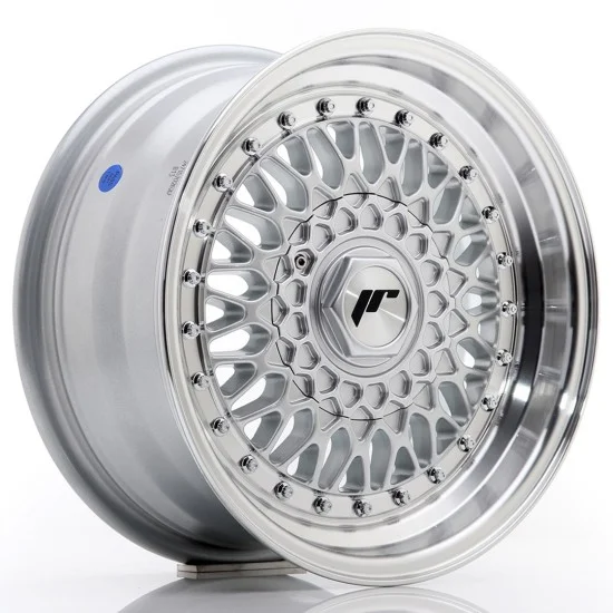 JR Wheels JR9 15x7 ET20 4x100/108 Silver w/ Machined Lip+Silver Rivets JR Wheels JR9 15x7 ET20 4x100/108 Silver w/ Machined Lip+Silver Rivets