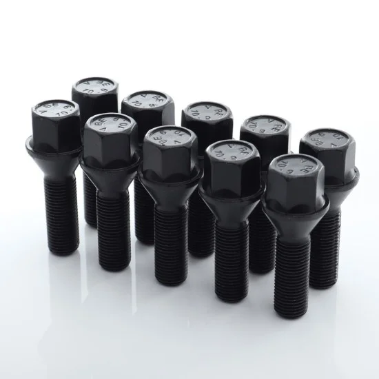 Set of 10 HEX17 tapered bolt M14x1,5 x45mm Black Set of 10 HEX17 tapered bolt M14x1,5 x45mm Black