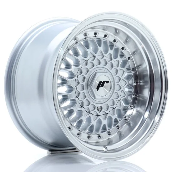 JR Wheels JR9 15x9 ET10 4x100/108 Silver w/ Machined Lip+Silver Rivets JR Wheels JR9 15x9 ET10 4x100/108 Silver w/ Machined Lip+Silver Rivets