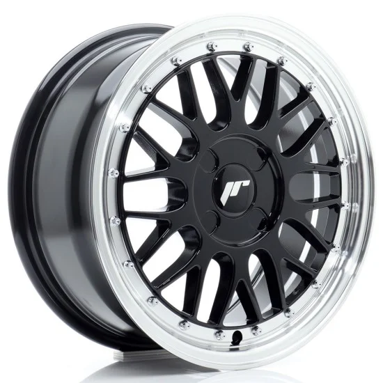 JR Wheels JR23 16x7 ET20-45 4H BLANK Gloss Black w/ Machined Lip JR Wheels JR23 16x7 ET20-45 4H BLANK Gloss Black w/ Machined Lip