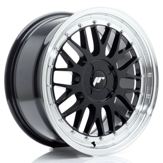 JR Wheels JR23 17x8 ET20-45 4H BLANK Gloss Black w/ Machined Lip JR Wheels JR23 17x8 ET20-45 4H BLANK Gloss Black w/ Machined Lip
