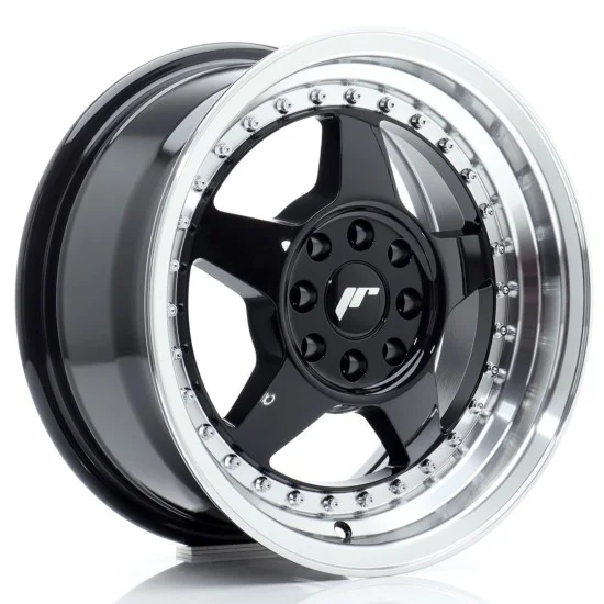 JR Wheels JR6 15x7 ET25 4x100/108 Gloss Black w/ Machined Lip JR Wheels JR6 15x7 ET25 4x100/108 Gloss Black w/ Machined Lip