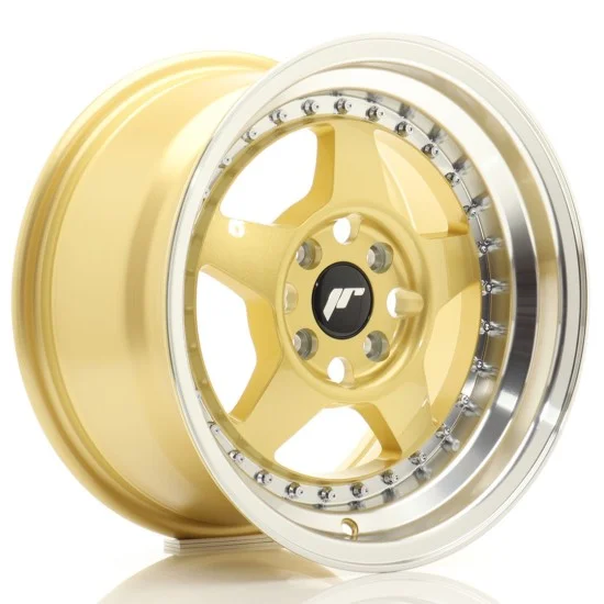 JR Wheels JR6 15x8 ET25 4x100 Gold w/ Machined Lip JR Wheels JR6 15x8 ET25 4x100 Gold w/ Machined Lip