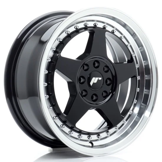 JR Wheels JR6 16x7 ET25 4x100/108 Gloss Black w/ Machined Lip JR Wheels JR6 16x7 ET25 4x100/108 Gloss Black w/ Machined Lip