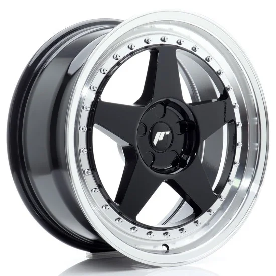 JR Wheels JR6 18x8,5 ET20-40 5H BLANK Gloss Black w/ Machined Lip JR Wheels JR6 18x8,5 ET20-40 5H BLANK Gloss Black w/ Machined Lip