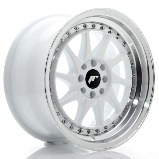 JR Wheels JR26 16x8 ET25 4x100/108 White w/ Machined Lip JR Wheels JR26 16x8 ET25 4x100/108 White w/ Machined Lip