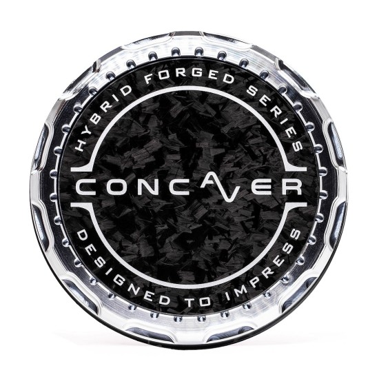 Concaver Premium Center Cap - Forged Carbon - Silver Machined