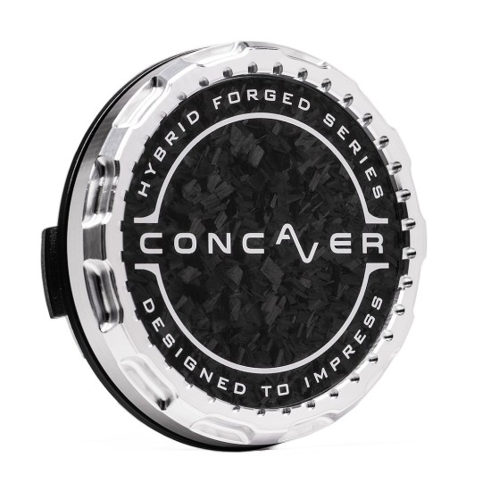 Concaver Premium Center Cap - Forged Carbon - Silver Machined