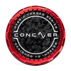 Concaver Premium Center Cap - Forged Carbon - Red Anodized