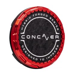 Concaver Premium Center Cap - Forged Carbon - Red Anodized