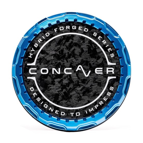Concaver Premium Center Cap - Forged Carbon - Blue Anodized