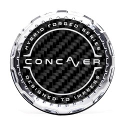 Concaver Premium Center Cap - Classic Carbon - Silver Machined