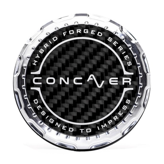 Concaver Premium Center Cap - Classic Carbon - Silver Machined
