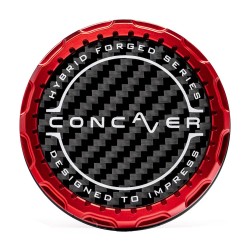 Concaver Premium Center Cap - Classic Carbon - Red Anodized