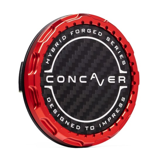 Concaver Premium Center Cap - Classic Carbon - Red Anodized