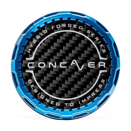 Concaver Premium Center Cap - Classic Carbon - Blue Anodized