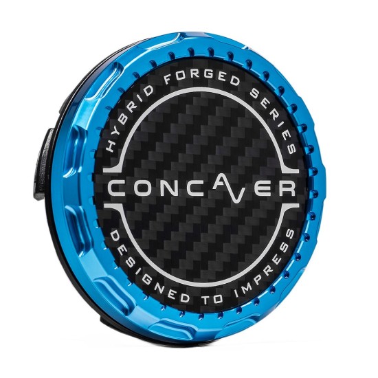 Concaver Premium Center Cap - Classic Carbon - Blue Anodized